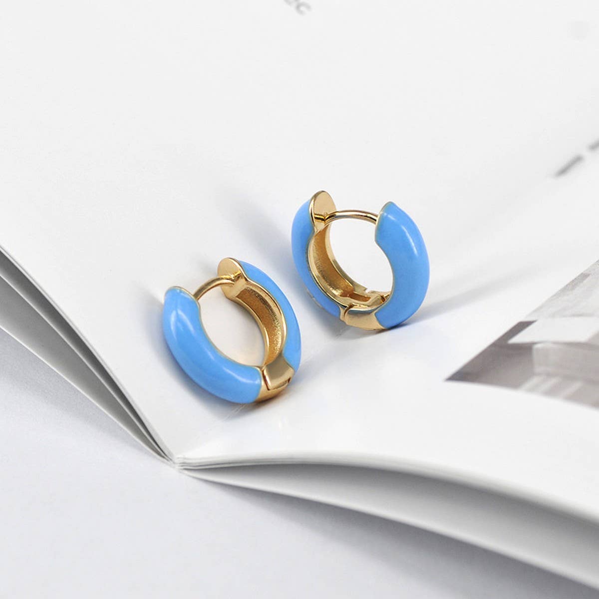 GEOMETRIC FRESH SWEET ROUND OIL DROP EARRINGS
