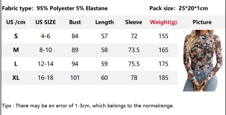 CWTBLL3694_HALF TURTLENECK PRINTED LONG SLEEVE T-SHIRT TOP