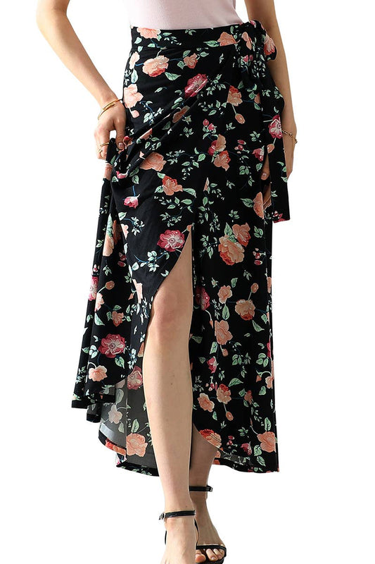 CWBLS117-P_High Waisted Maxi Wrap Skirts with Slit