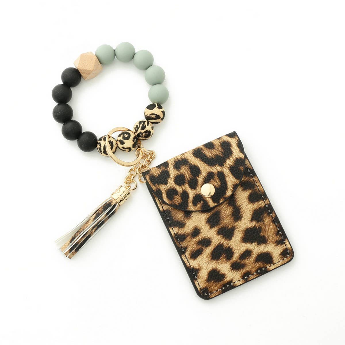 Sunflower Bead Wallet with Snakeskin Keychain_CWAB4998