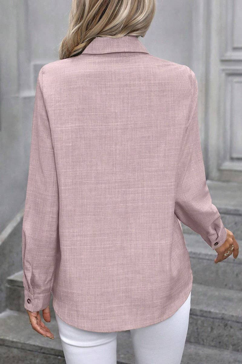 CWTTS1381_SPRING AND SUMMER SINGLE BREASTED LAPEL SHIRT