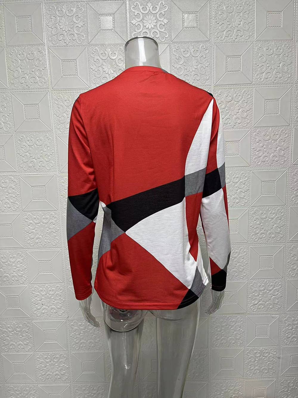 COMFORTABLE GEOMETRIC DESIGN COLOR CONTRAST SHIRT