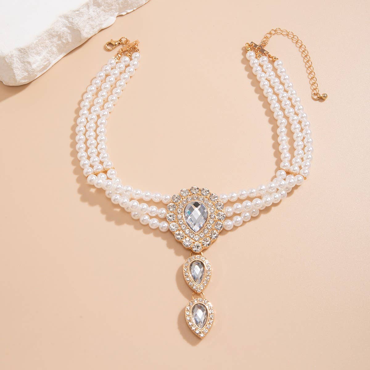 IMITATION PEARL RHINESTONE FASHION COLLAR JEWELRY