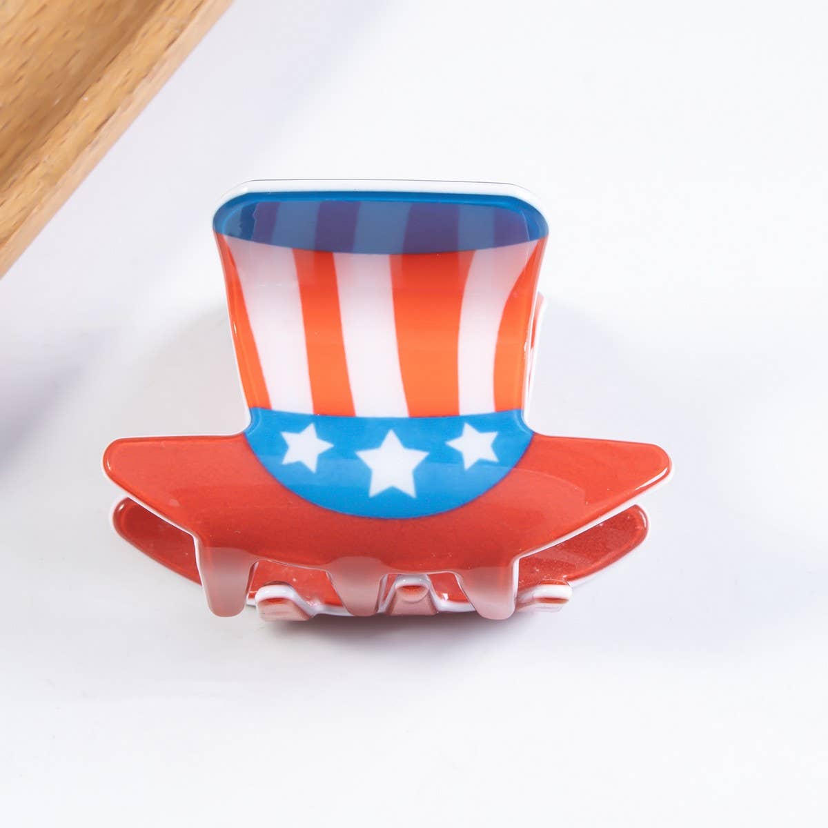 CWAHA1236_4TH OF JULY FLAG PRINT HAIR CLAW CLIP