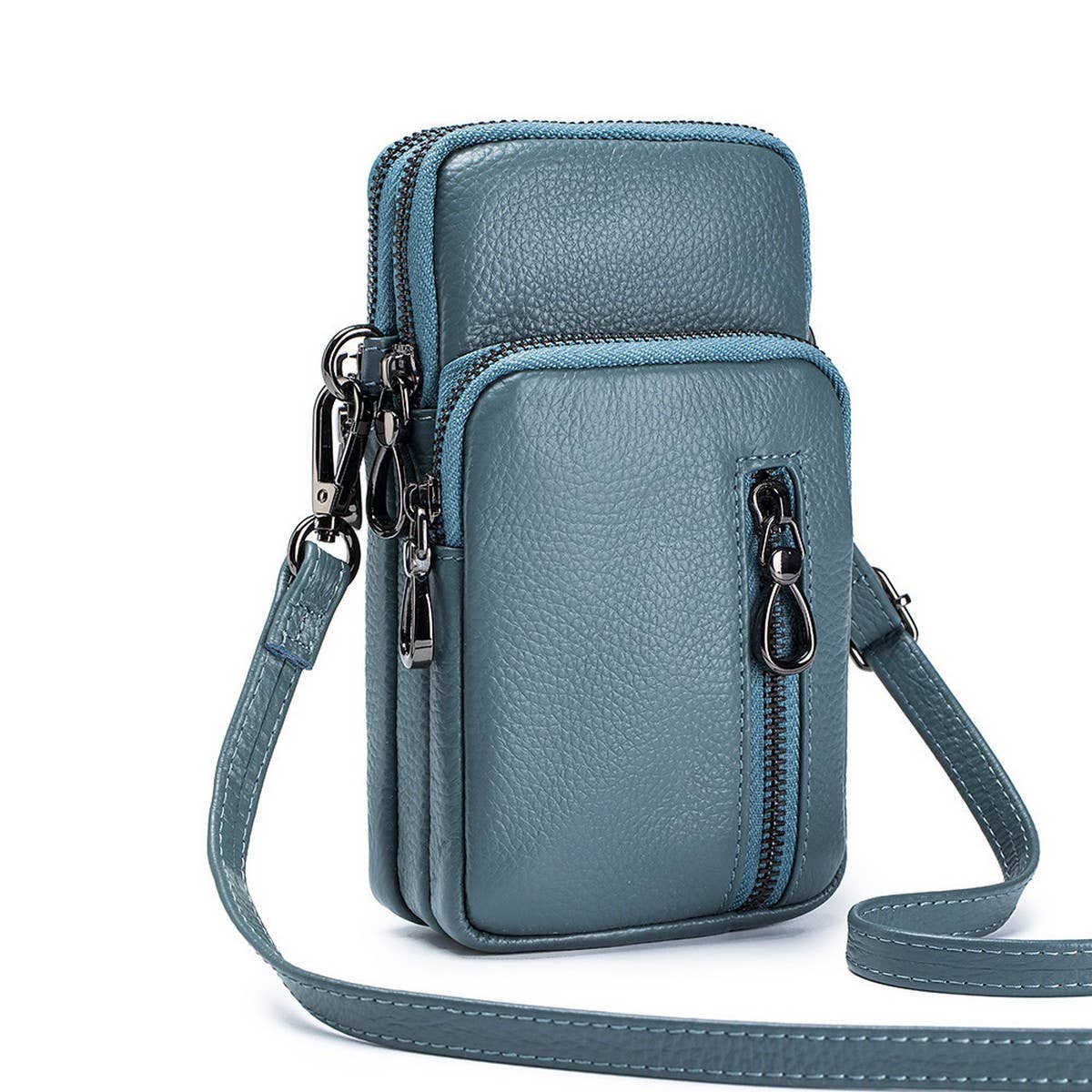 Stylish Leather Multi-Zip Handbag_CUAB00371