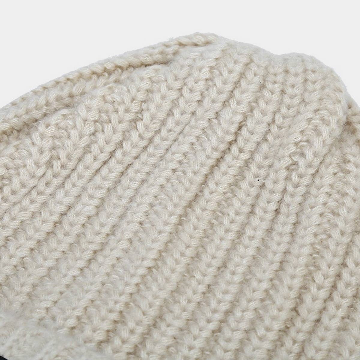 VINTAGE LETTER PATCH KNITTED HAT_CWAH1622