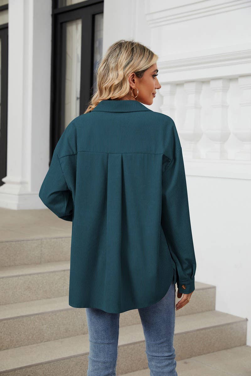 CWOCO0884_SOLID COLOR LAPEL POCKET KNIT SHIRT COAT