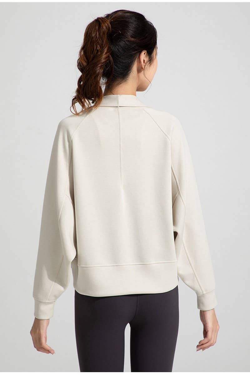 CWOCAL2164_MODAL LONG SLEEVE SHAWL YOGA TOP