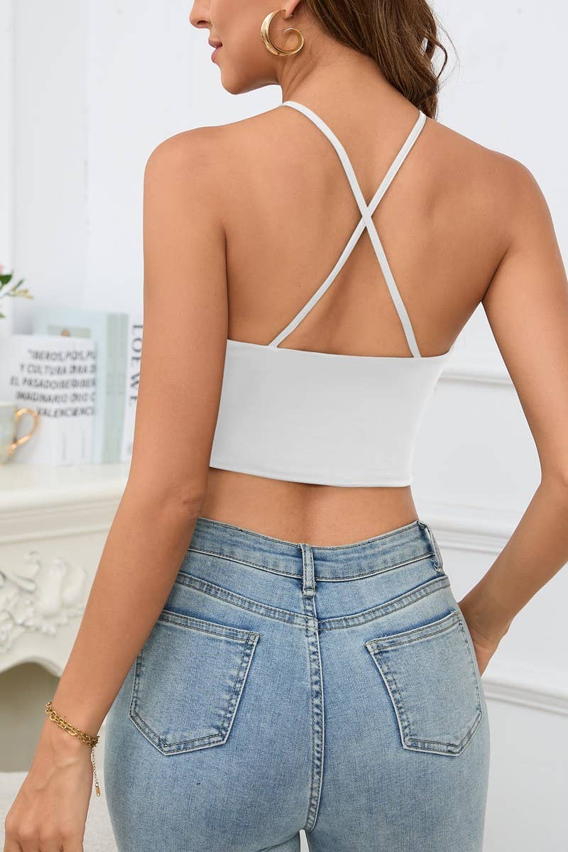 CWTTK00283_SOLID COLOR CUTOUT CROP STRAP TOP
