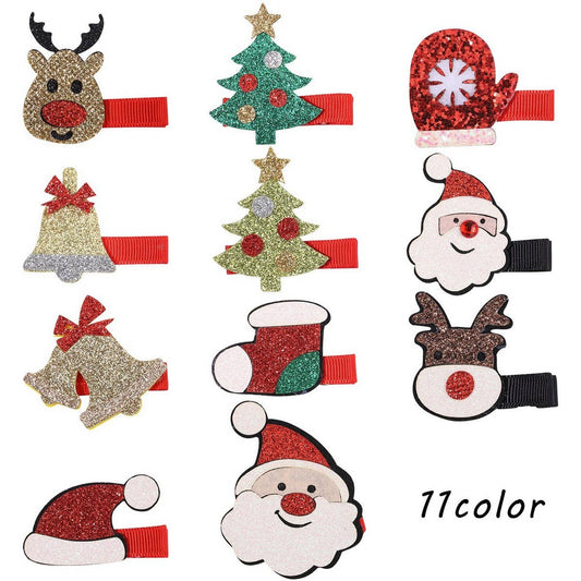 Glitter Pink Reindeer Hair Clip for Kids