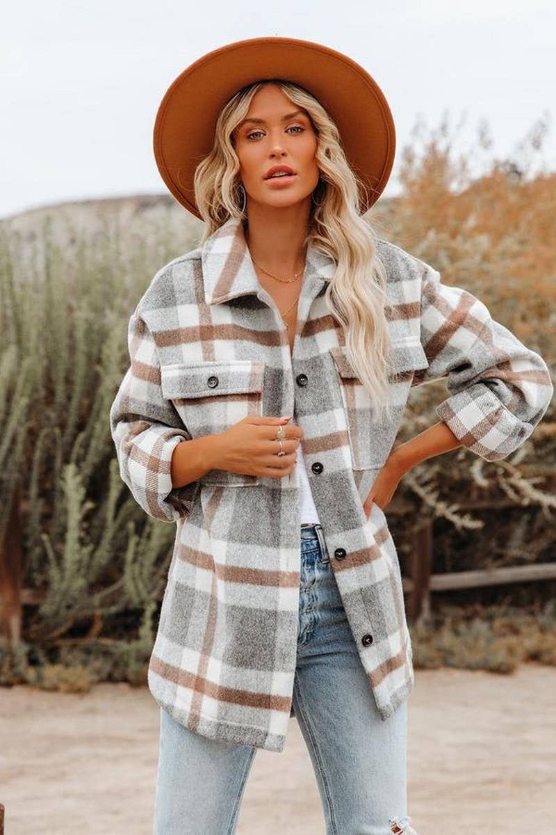 CWOCO0472_PLAID BUTTON FLANNEL SHIRT COAT