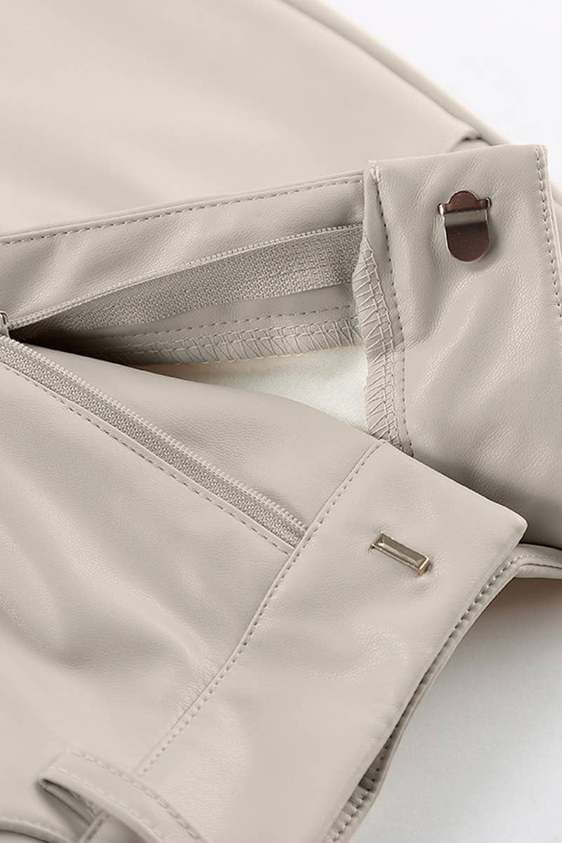 CWBMS0250_VINTAGE PLUS VELVET PU LEATHER SLIT SKIRT