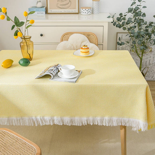 White Round Tablecloth for Desk or Decor