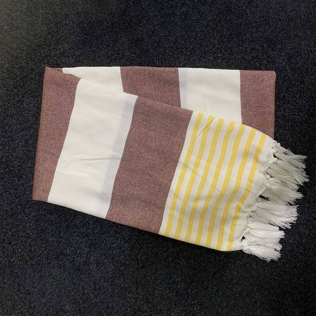 Striped Cotton Tassel Turkish Beach Towel_CWMM7663