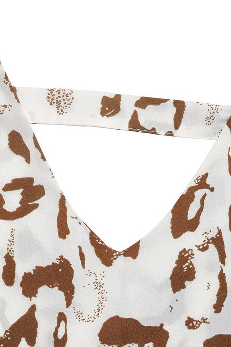 CWTBLS1996_V-NECK LOOSE BATWING SLEEVE LEOPARD TOP
