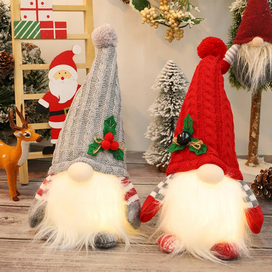 KNITTED HAT LUMINOUS RUDOLPH DOLL ORNAMENTS