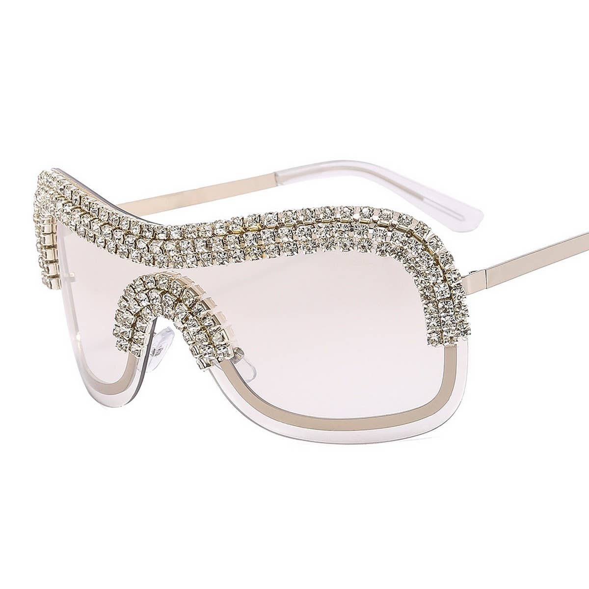 COOL ONE-PIECE METAL-RIM PUNK SUNGLASSES