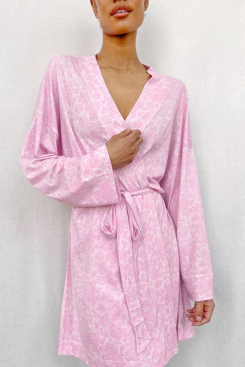 CWSPJ0332_PRINTED SUSPENDER NIGHTDRESS TWO-PIECE SET