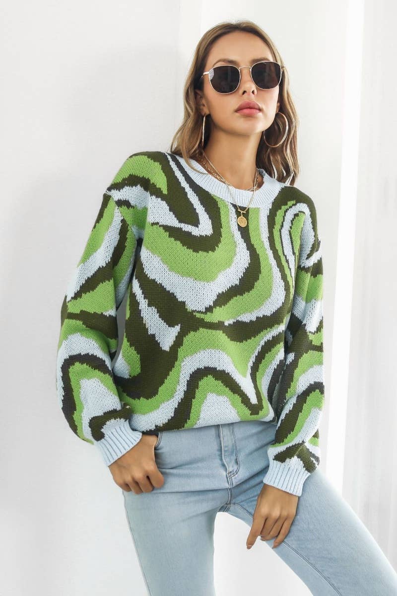 CWOSWL6412_TIE-DYE JACQUARD LONG-SLEEVED SWEATER