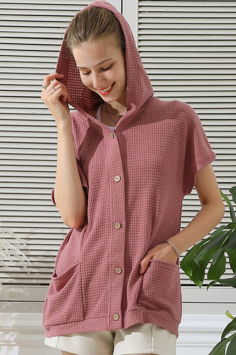 CWTTS665-P_BOTTON DOWN HODDIE TOP CADIGAN WITH FRONT POCKETS