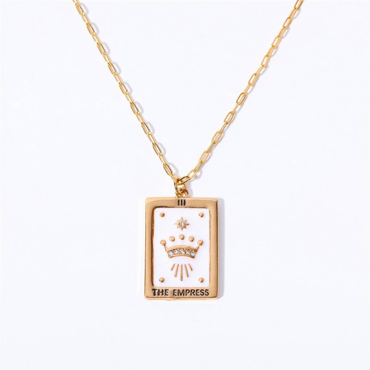 VINTAGE TAROT SQUARE PENDANT NECKLACE