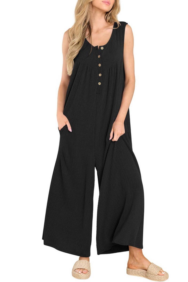 CWSJS0720_SOLID COLOR CASUAL LOOSE POCKET JUMPSUIT
