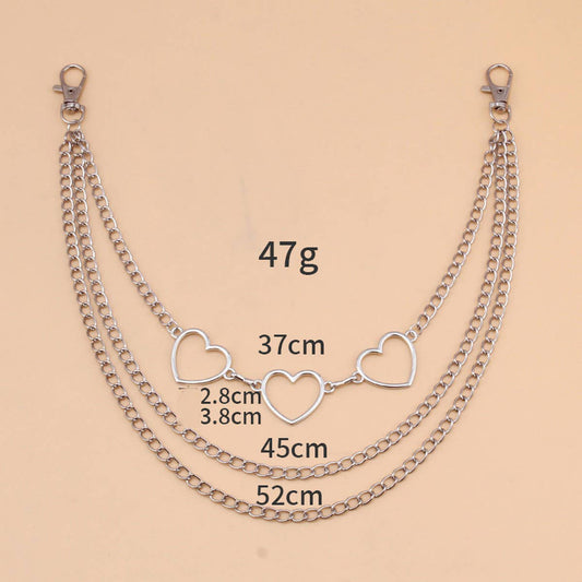FASHIONABLE METAL HOLLOW HEART PANTS CHAIN