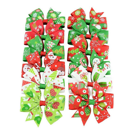 Christmas Snowman Bell Bow Hair Clip for Girls