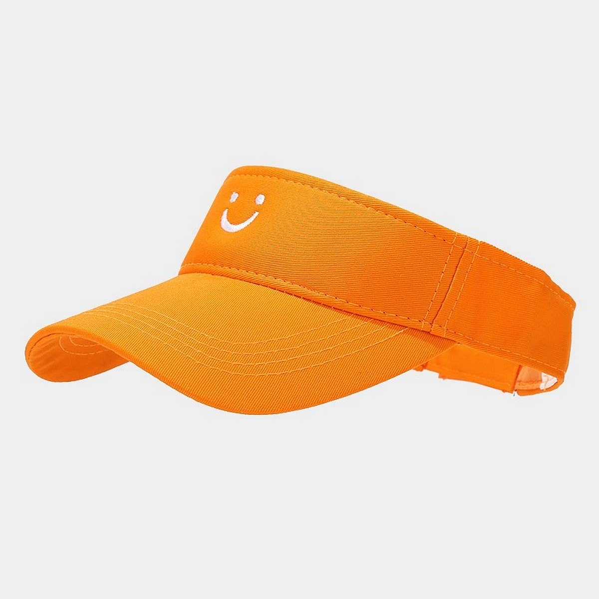 Cute Smile Embroidered Visor - Summer Sun Hat_CWAH3289