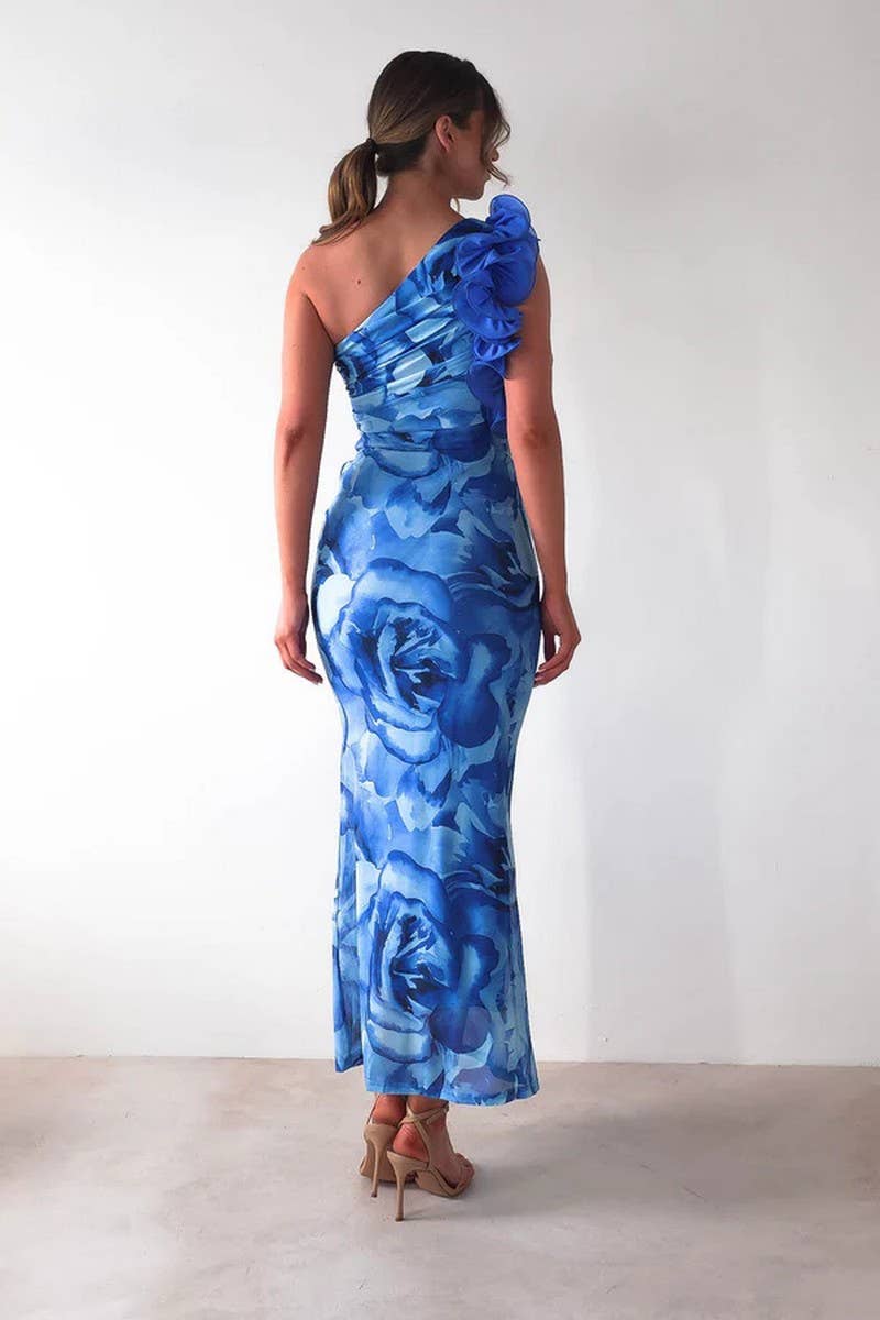 CWDMD5539_SLIM FIT THREE-DIMENSIONAL FLOWER SEXY DRESS