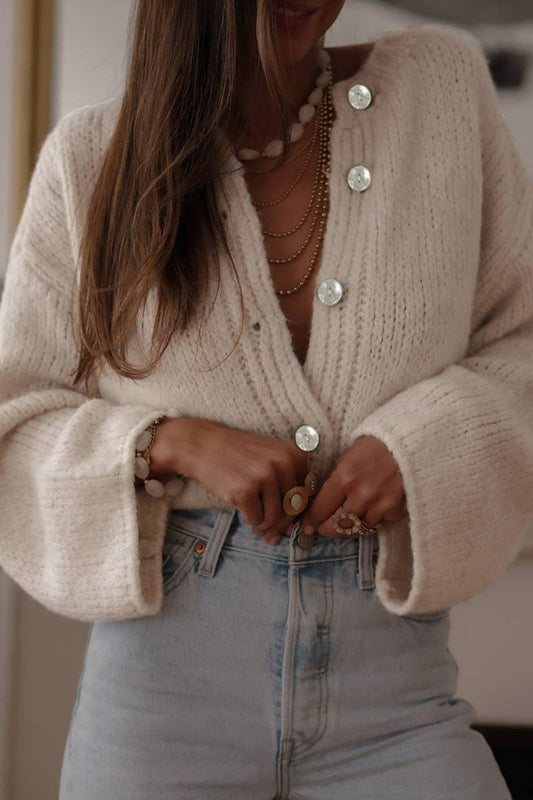 CWOCAL00712_LOOSE SOLID BUTTON-UP KNIT CARDIGAN