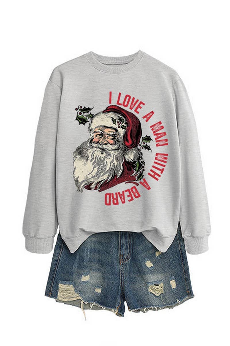 CWTBLL01329_SANTA LETTER PRINT CHRISTMAS PULLOVER SWEATSHIRT