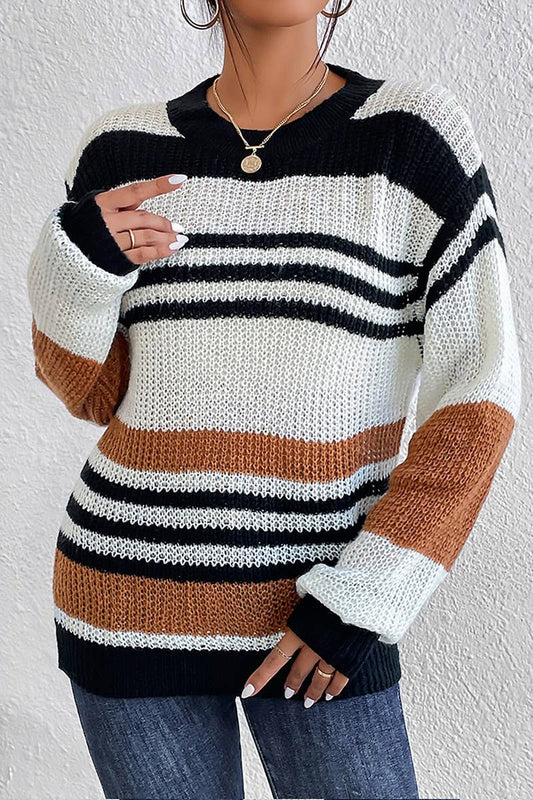 CWOSWL1574_Round Neck Long Sleeve Pullover Sweater