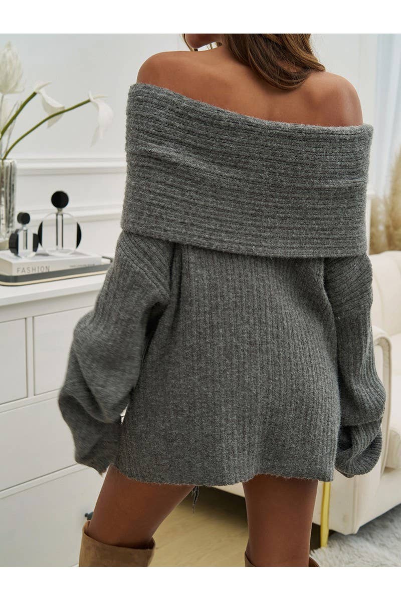 CWOSWL2949_Solid Color Pullover Long Sleeved Knit Sweater