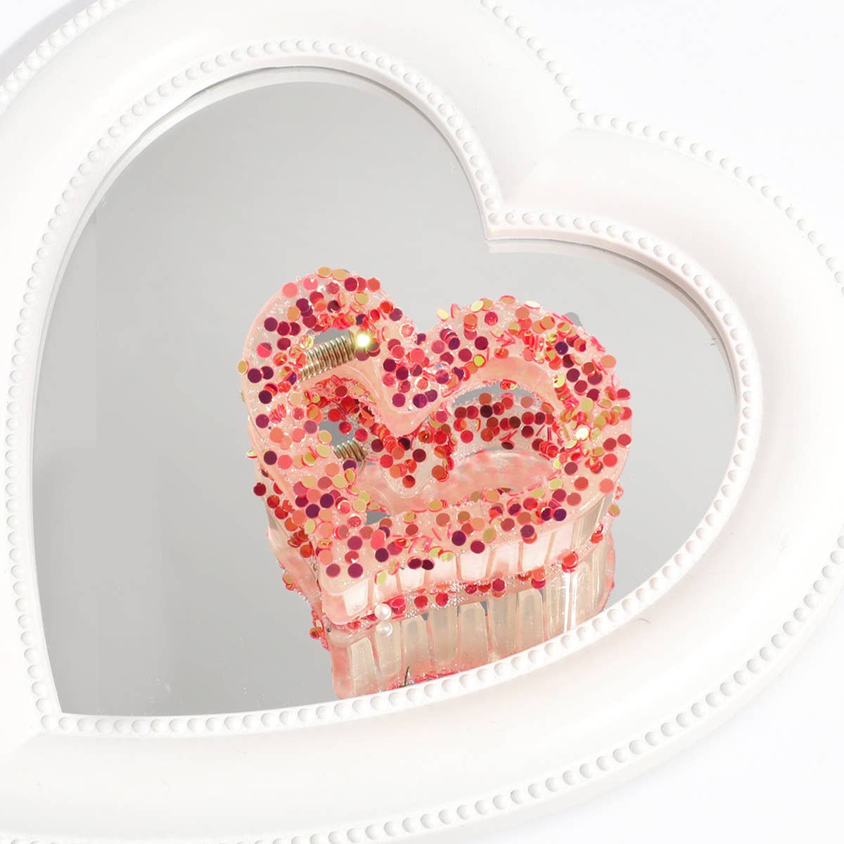 Heart & Star Glitter Hair Claw,Sweet Back Bun Clip