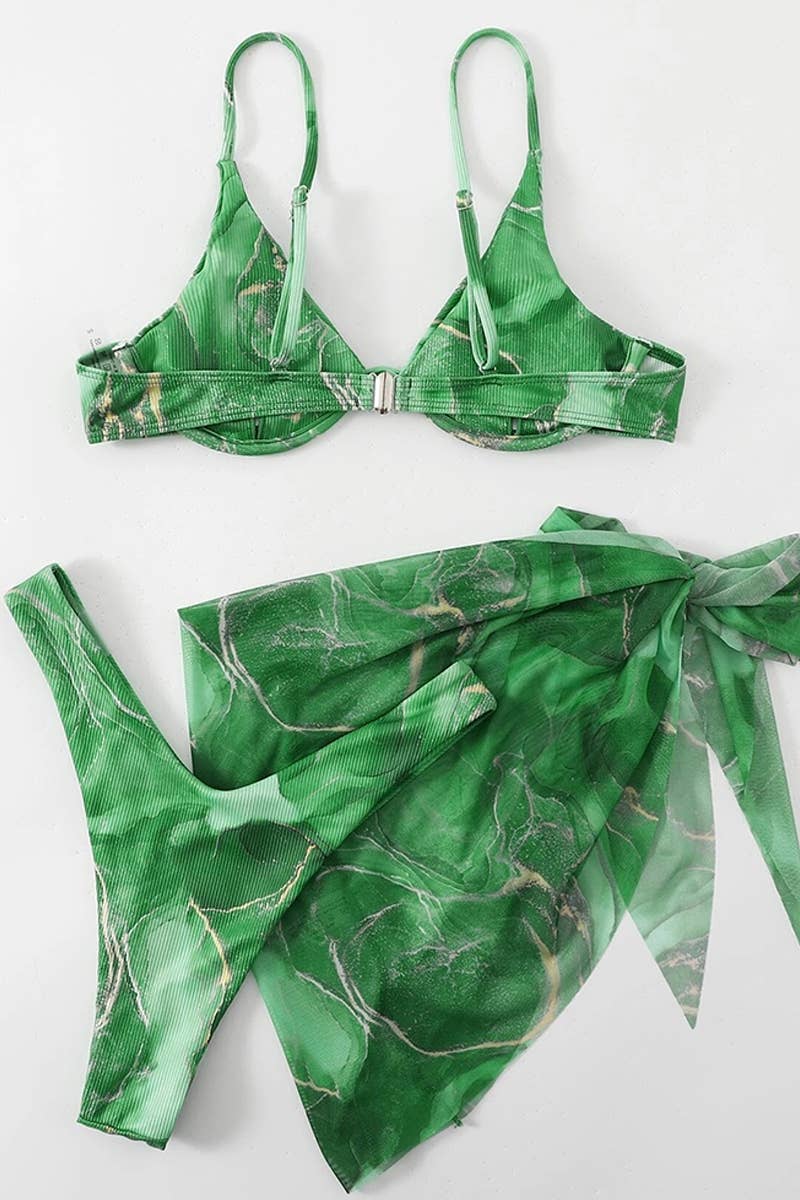 CWMW0800_MARBLE PATTERNED WOMEN'S SWIMSUIT