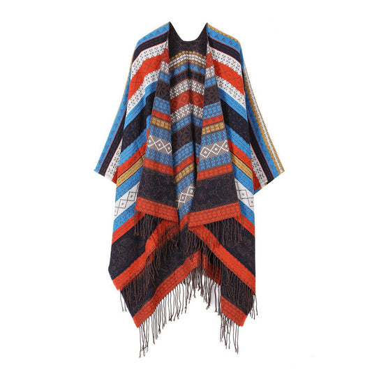 CAPE DARK DOUBLE-SIDED WARM OUTER WEAR THICK SHAWL_CWASC2123
