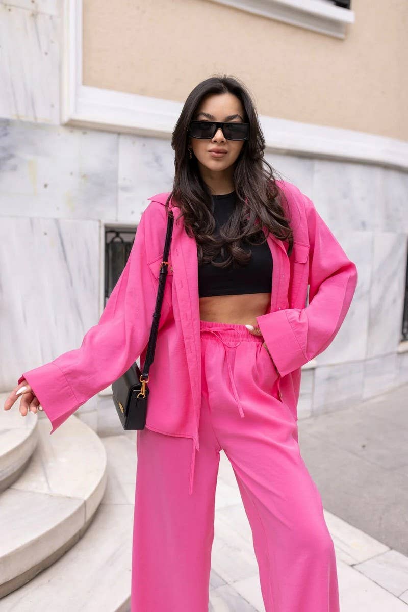 CWSS1064_SPRING AND AUTUMN LOOSE CASUAL TWO-PIECE SUIT