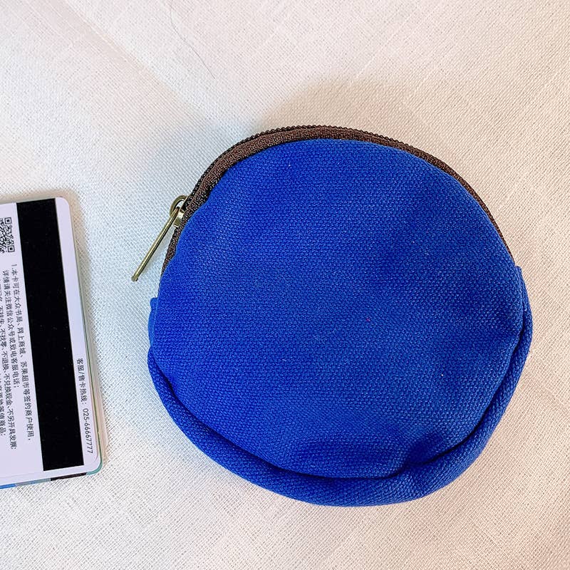 Round cartoon canvas coin purse and money bag