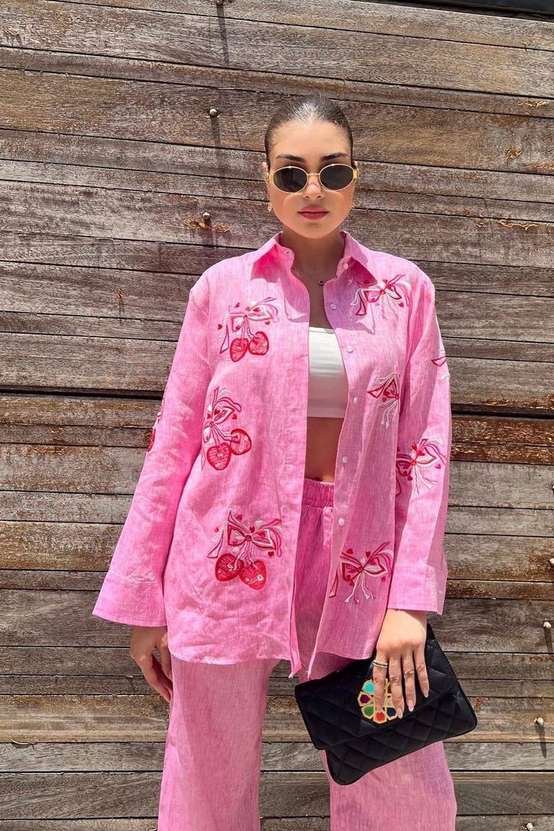 CWSTB1949_EMBROIDERED LONG SLEEVE SHIRT AND PANTS SET