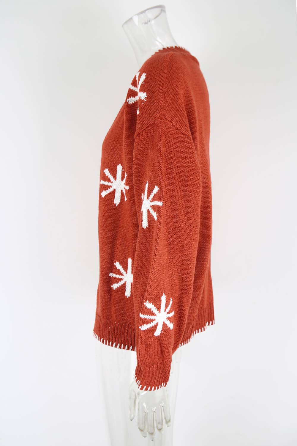 Color-blocking jacquard buttonless cardigan