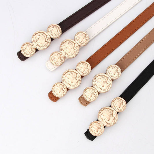 CLASSIC VINTAGE PORTRAIT BUCKLE THIN BELT_CWABE0403