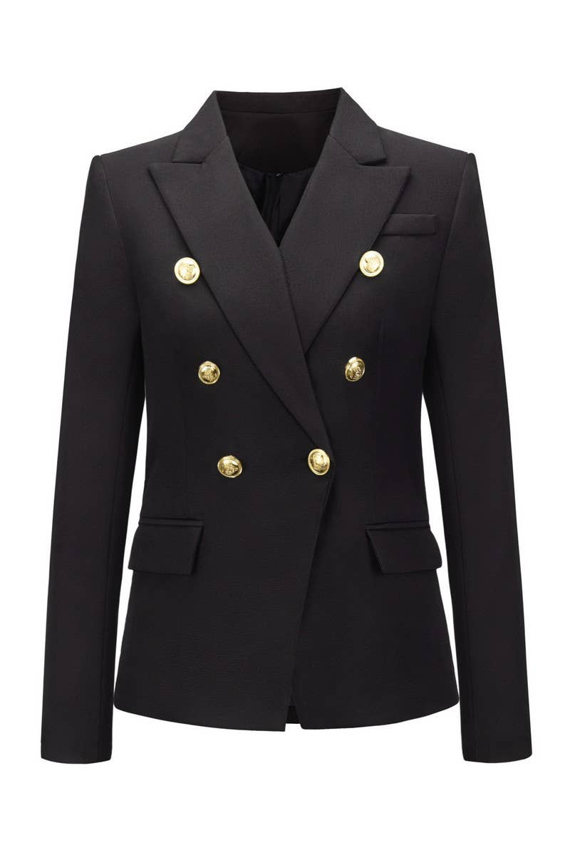 CWOCO0955_SOLID COLOR DOUBLE-BREASTED SHORT SUIT COATS