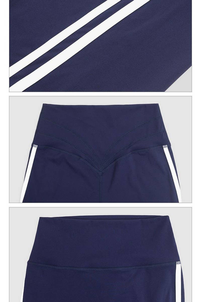 CWBLP1232_CONTRAST STRIPE SPORTS DANCE YOGA FLARED PANTS