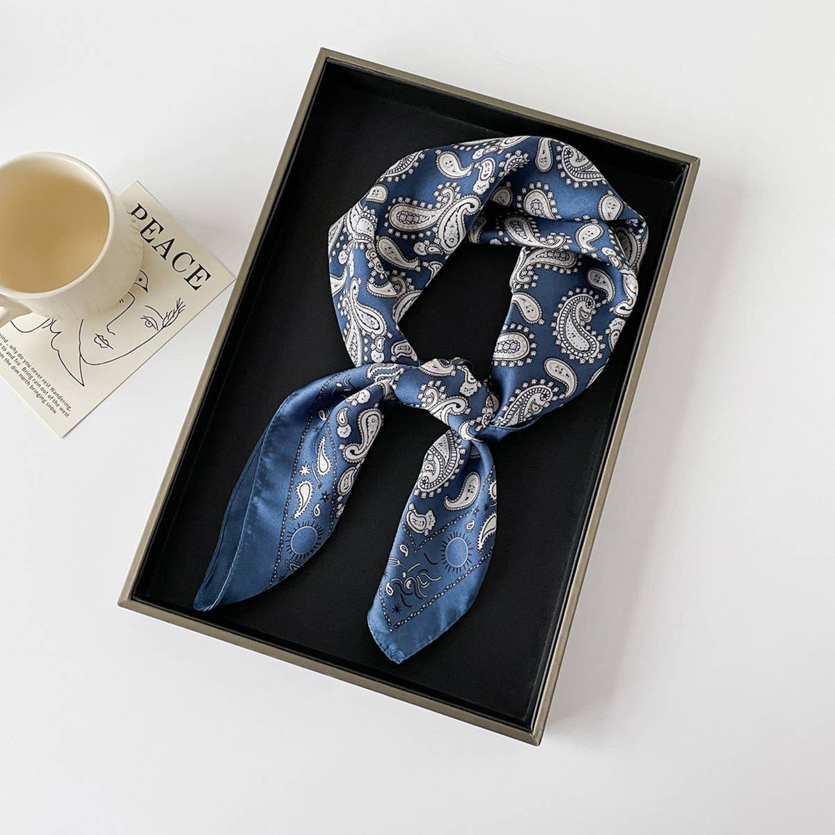 Paisley Satin Square Scarf ??70cm Neck & Head _CWASC0825