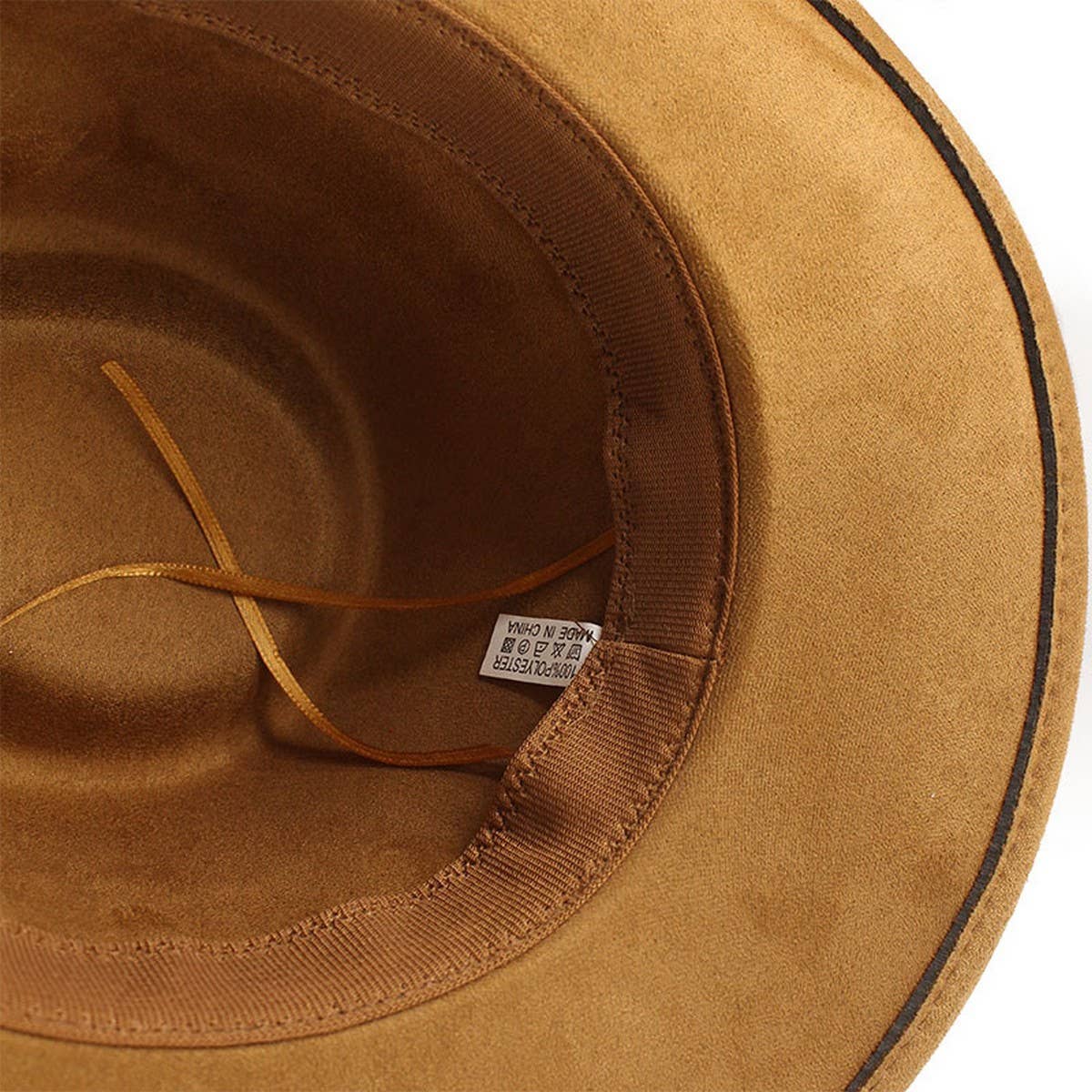 SUEDE HAT WITH LEATHER BELT WESTERN COWBOY HAT_CWAH2513