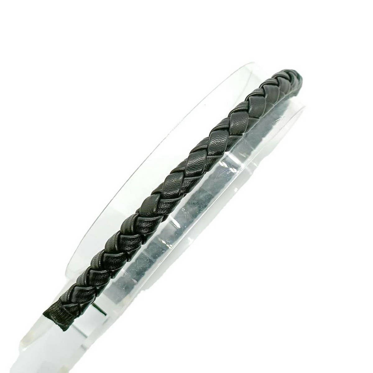 Elegant Simple PU Leather Woven Headband