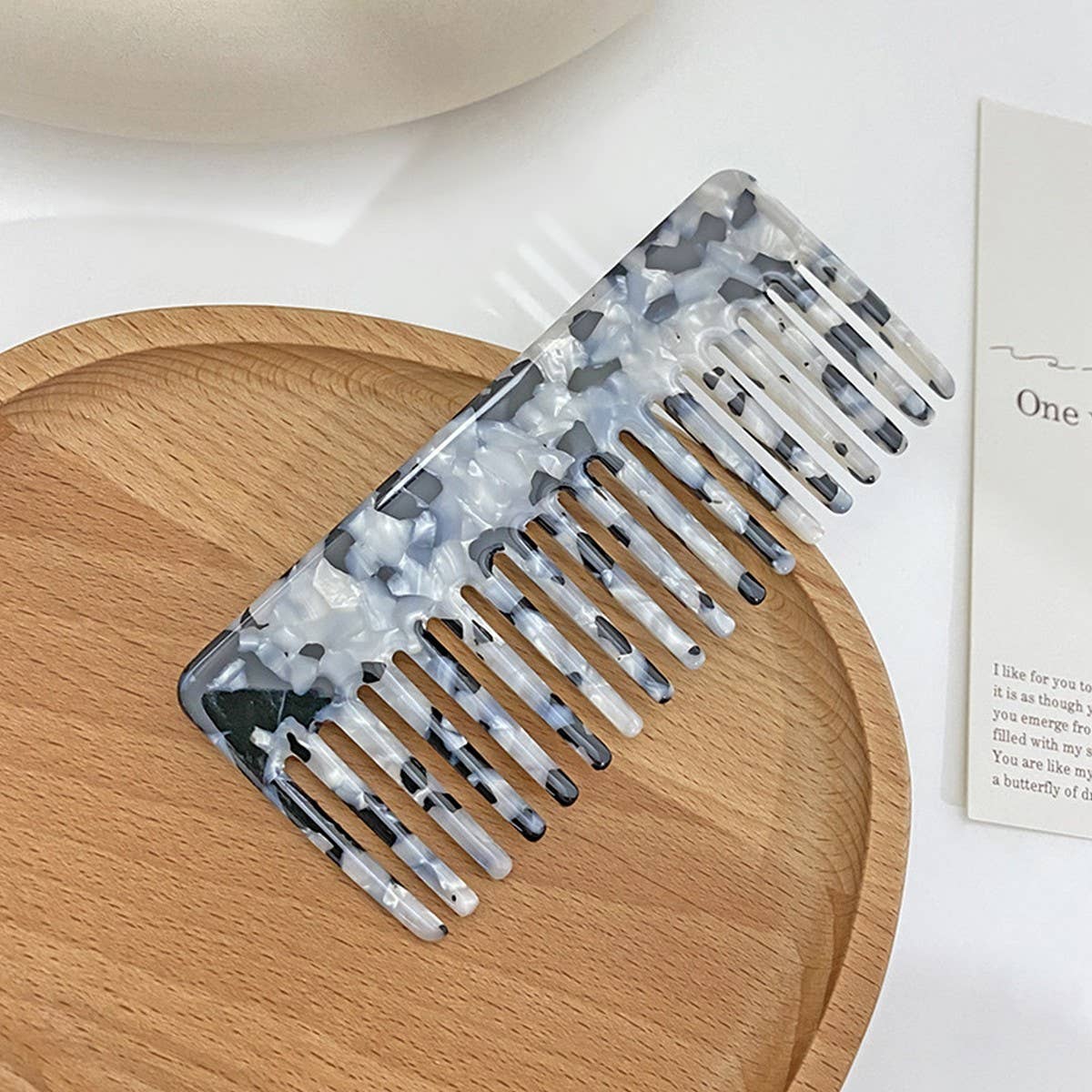 Retro Acetate Hair Comb Floral Colorful Design_CWMM6401