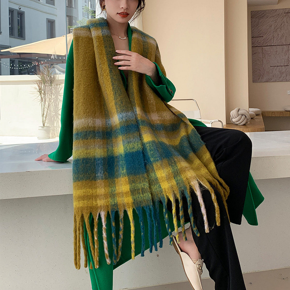 Plush AC Scarf ??Thick Soft Winter Wrap_CWASC2701