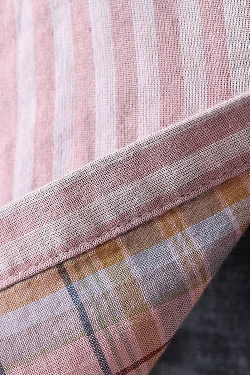 CWTSTL2251_YARN-DYED DOUBLE-LAYER COTTON STRIPED SHIRT